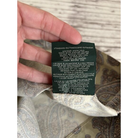 Ralph Lauren Standard  Studio Paisley Yellow Cotton Pillowcases PAIR - Picture 6 of 6